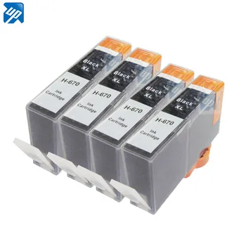 

UP brand 4 Black ink cartridge Compatible for hp 670 670XL for Deskjet 3525 4615 4625 5525 6525 Printer with ink with chip