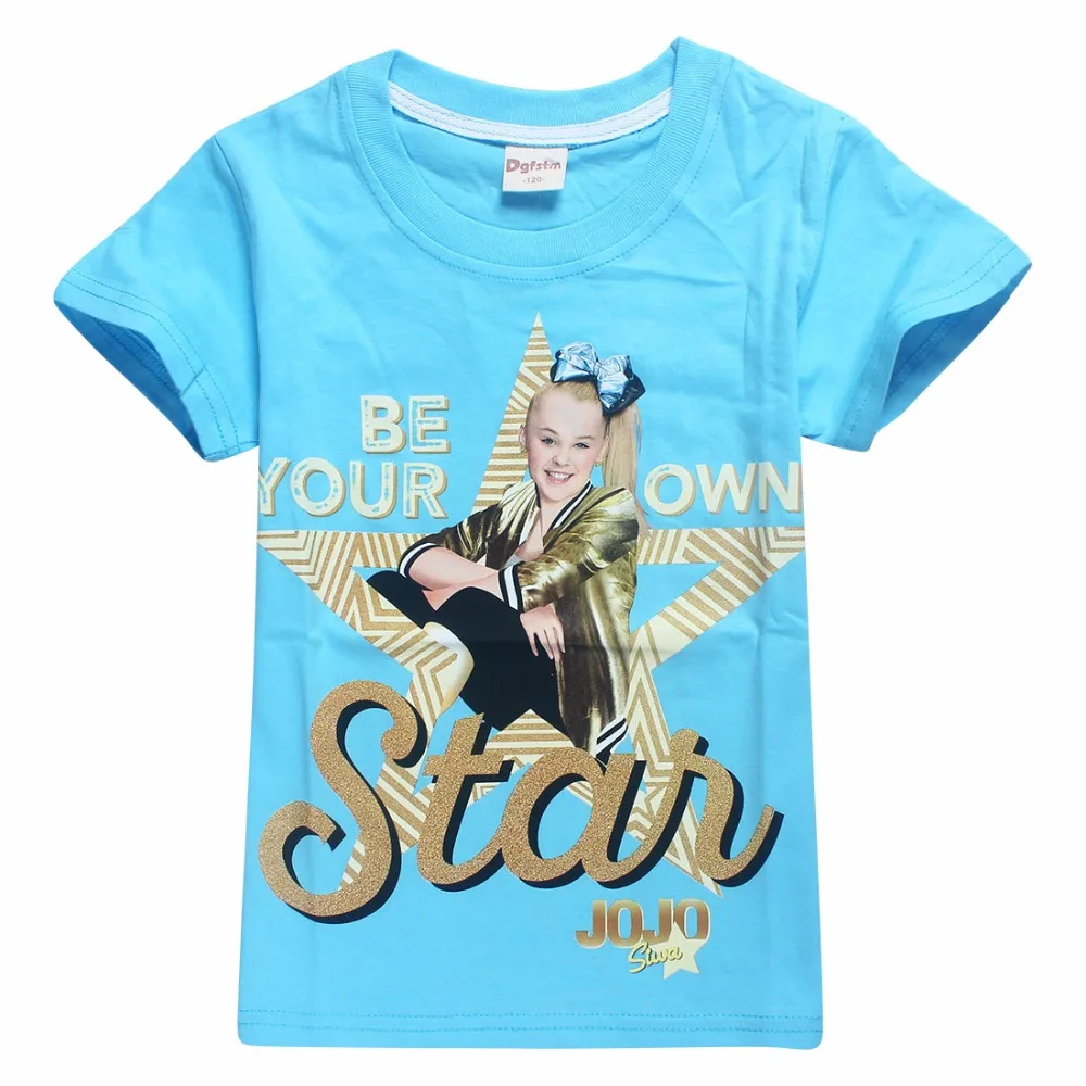 JOJO SIWA/Хлопковые футболки для девочек 4-14 лет, летняя футболка с короткими рукавами для детей, футболка для маленьких девочек, подростковые топы, детская одежда