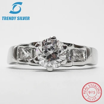 

vintage rings silver real 925 sterling jewelry for women rose gold with stone zircon solid elegant