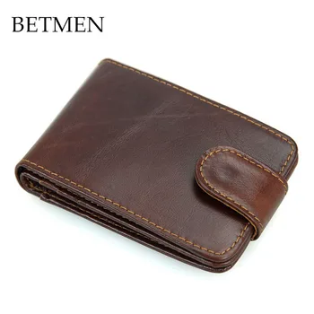 

BETMEN Vintage Genuine Leather Card Holder Wallet Casual Hasp Men Credit ID Card Case