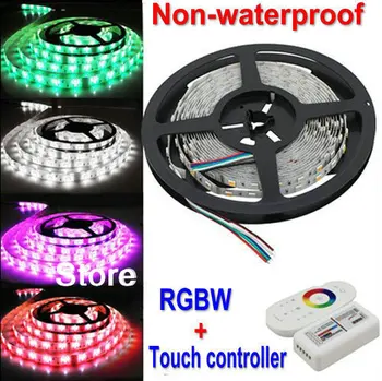 

5M RGBW SMD5050 Flexible Led Strips Rope lighting RGB+W white Non-waterproof 12V 60LEDs/M+2.4Ghz RF Touch Controller