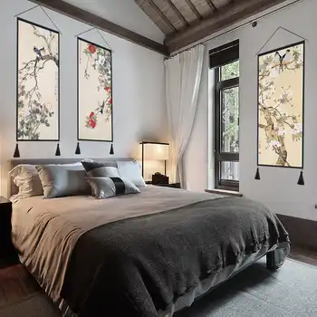 Chinese Style Lucky Feng Shui Paintings Cloth Frame Painting