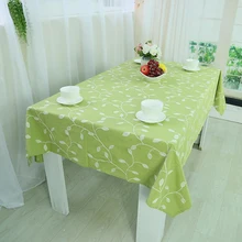 

Tablecloths Leaves Pattern Linen Cover Toalha De Mesa Sequin Tablecloth Green Blue Table Cover Cloth Cotton Modern Organza