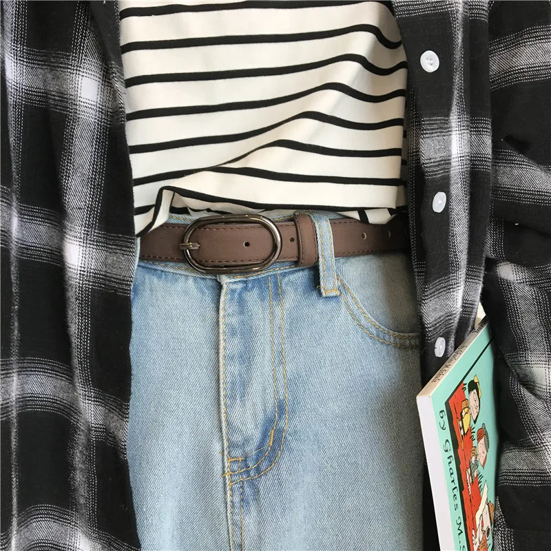 

Eason girl Harajuku casual fashion summer scrub belt female Korean fashion solid color chic retro BF Ring belts