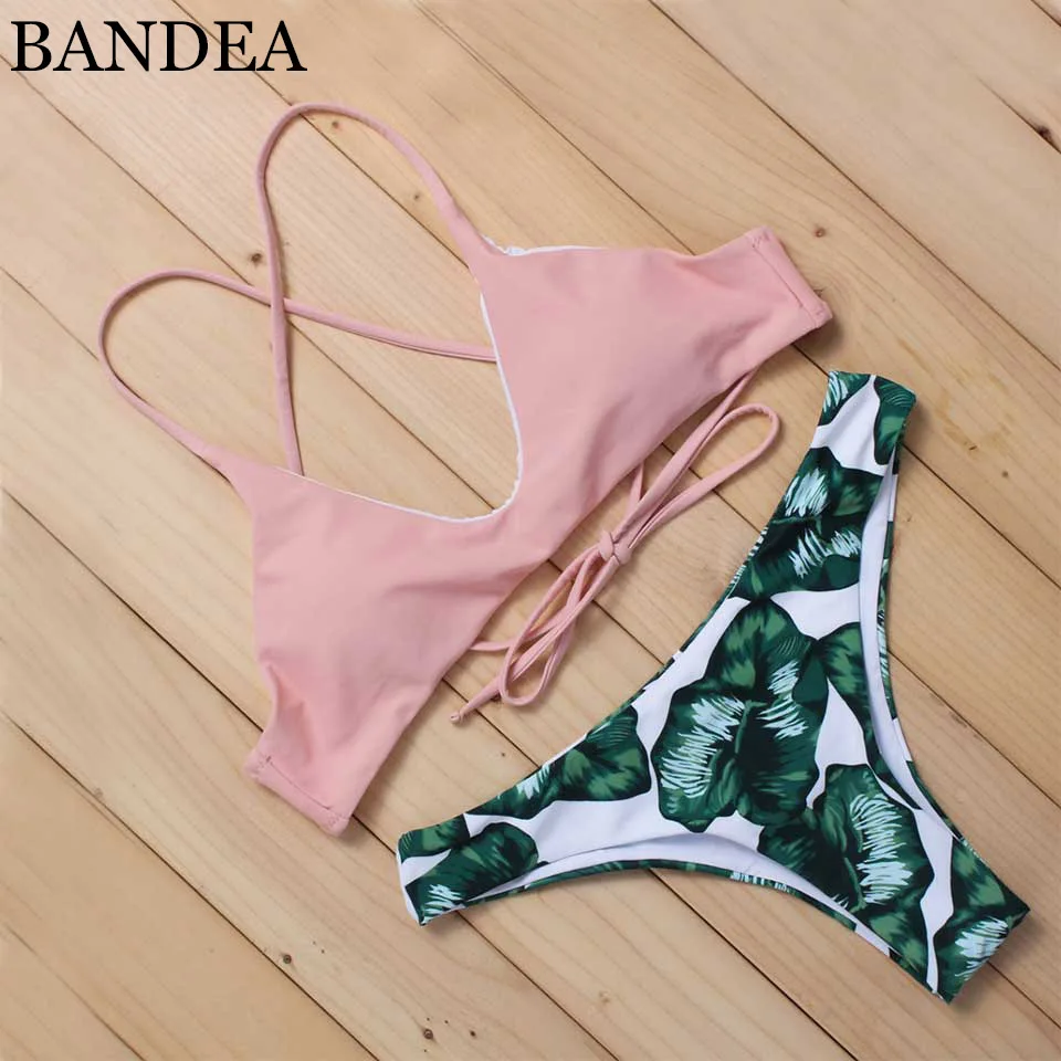 BANDEN new manufacturer bikini set solid vintage swimwear brasil bottom