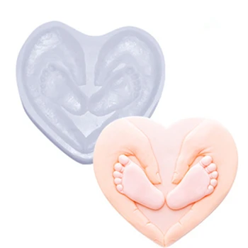 

Cake Molds Silicone Mousse Mould Love Heart Shape Baby Infant Feet Hands Cake Mold Tray DIY Cakes Decorating Tools Bakeware