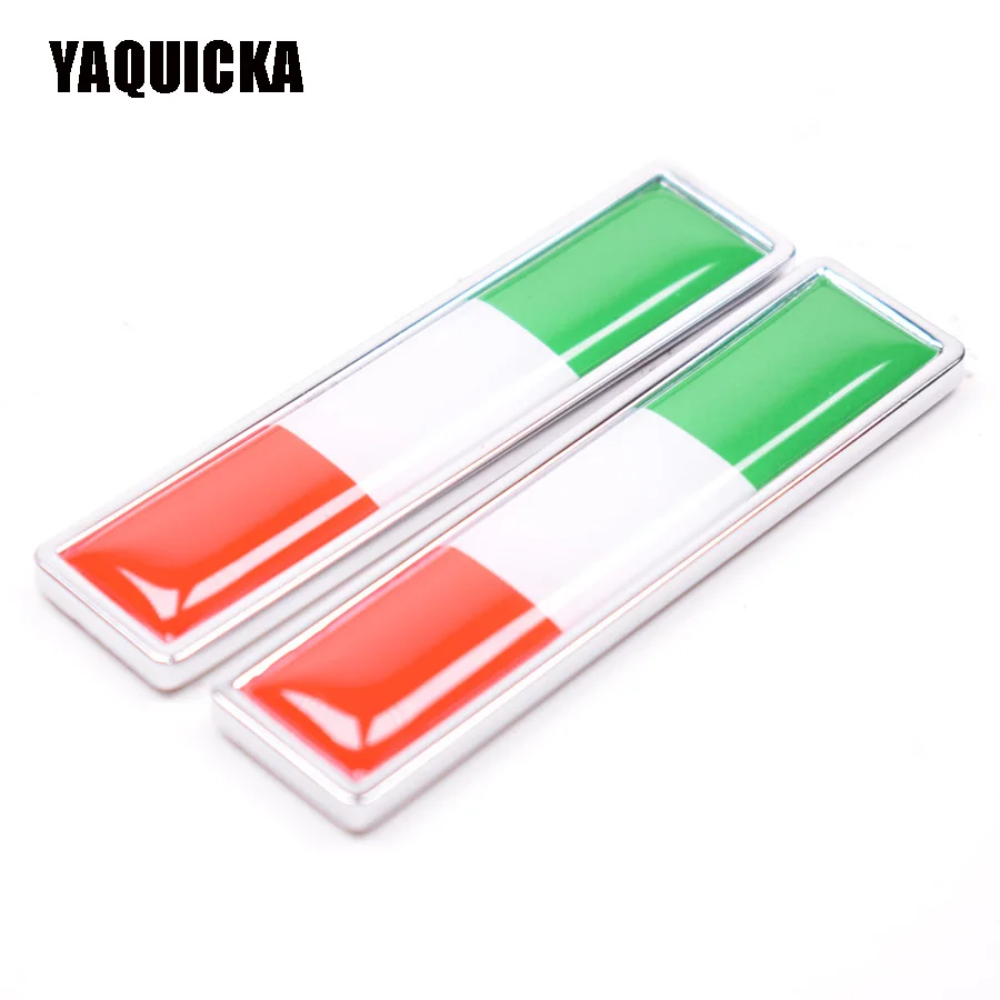 

YAQUICKA 2Pcs Italy Italian Flag Decal Emblem Car Fender Side Sticker Styling Car-covers Fit For Benz BMW VW Audi Fiat Panda etc