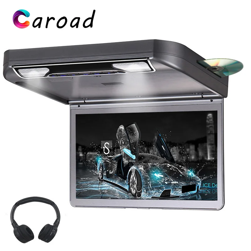 Caroad 13.3 Inch Car Monitor Ceiling Flip Down Roof Mount Monitor