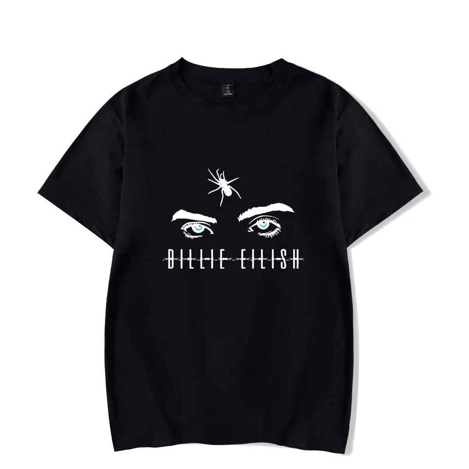 

2019 New Billie Eilish T Shirt Casual Pink T-shirt O-Neck Short Sleeves Shirt Summer Men Women Hip Hop Tshirt Tops