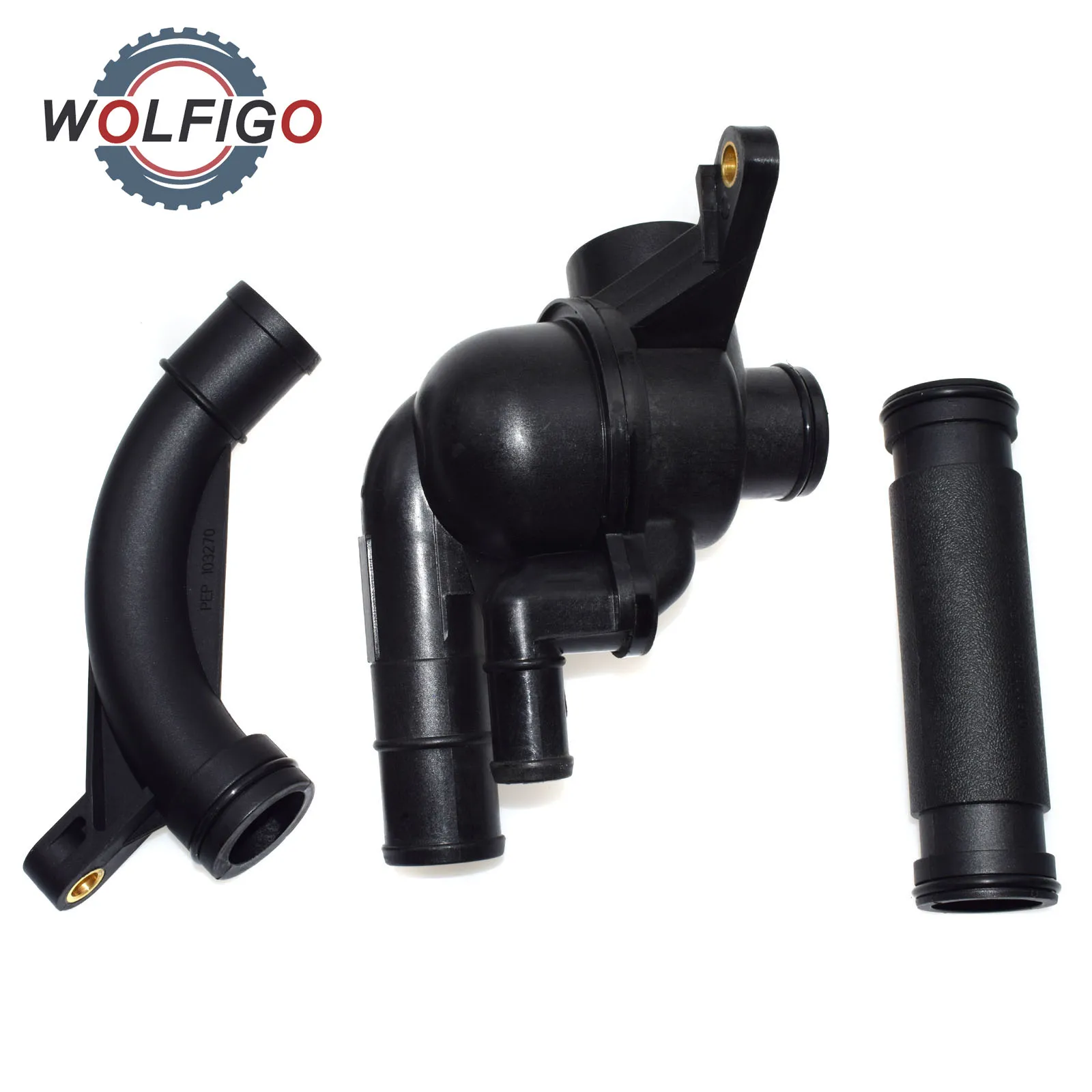

WOLFIGO 3 Pcs Engine Coolant Thermostat & Hose Set PEM101050 PEH101050 PEL100570 PEL000090 For MG MG ZS ZT-T Rover 45 75 800 V6