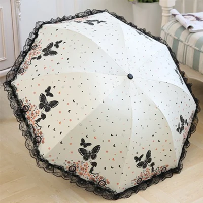 MRIDEA Retro Sunny and Rainy Umbrella Lace Vintage Umbrella Rain Women Travel Business Wife Girlfriend Gift - Цвет: U