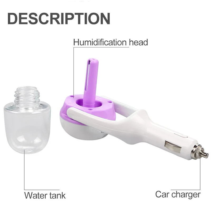  KBAYBO 12V Car Steam Humidifier Air Purifier Aroma Diffuser Essential oil diffuser Aromatherapy Mis