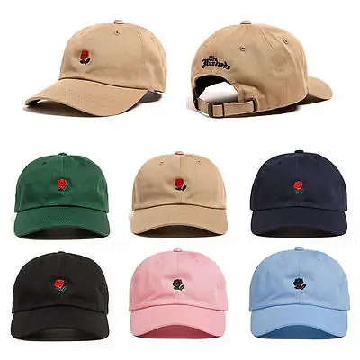 

2017 Women Hat The Hundreds Dad Hat Flower Rose Embroidered Curved Brim Baseball Cap Visor Hat