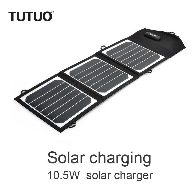 

TUTUO 10.5W Sunpower Sun Source Foldable Smart USB Charger for Emergency Travel /Mobile Phone Charger for Power Bank/Tablet/GPS