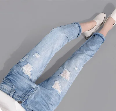 Fashion women Autumn Winter Casual Slim Hole Jean Femme Pant Ripped Jeans For Women Waist Jeans Loose Female Denim Harem Pants Fashion women Autumn Winter Casual Slim Hole Jean Femme Pant Ripped Jeans For Women Waist Jeans Loose Female Denim Harem Pants