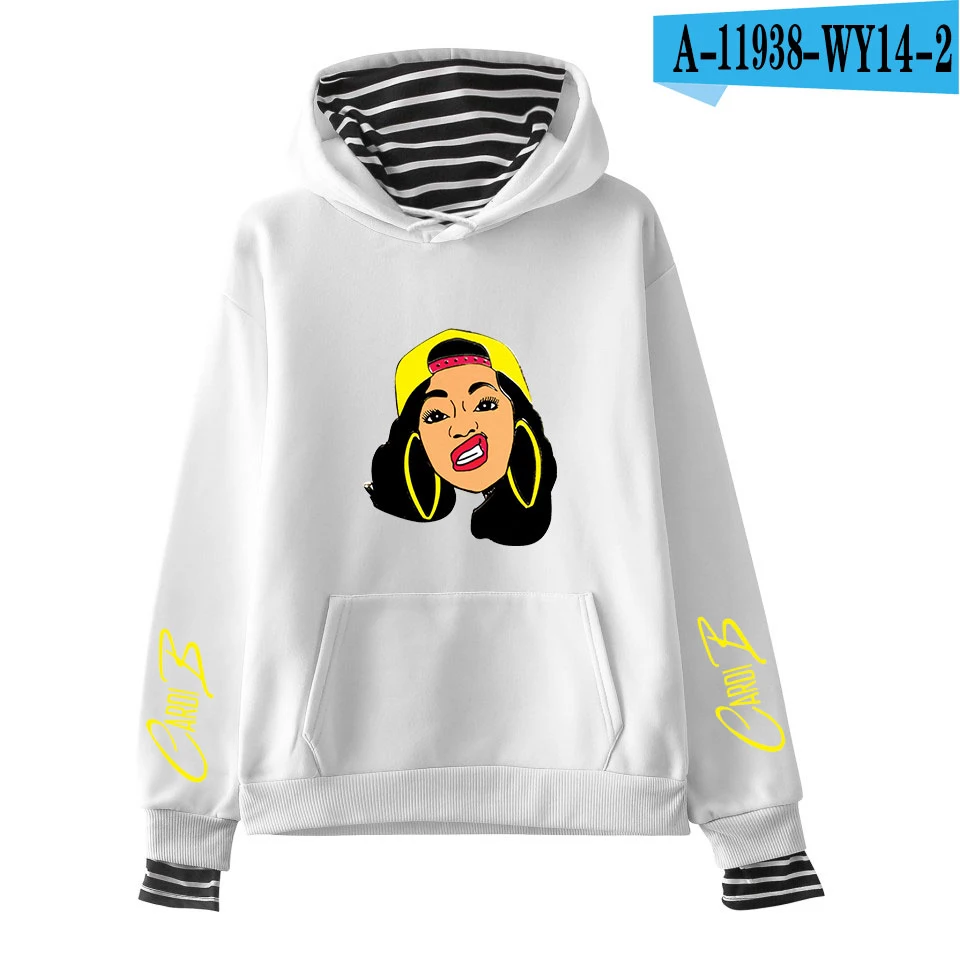Cardi B 2D новая одежда толстовки с принтом поддельные два предмета толстовки горячая распродажа Осенние женские толстовки K-pops с капюшоном Harajuku - Цвет: Бургундия