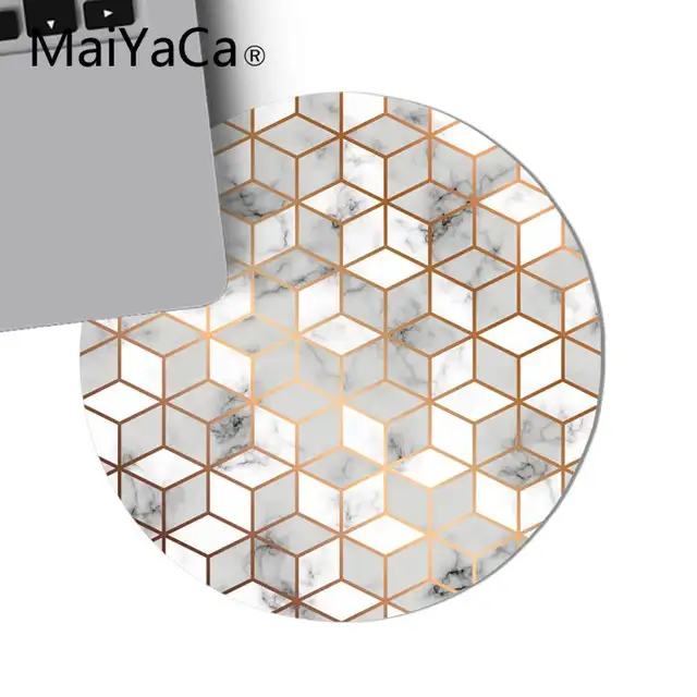 Maiyaca Marble Texture Seamless Pattern Design With Golden Cubes