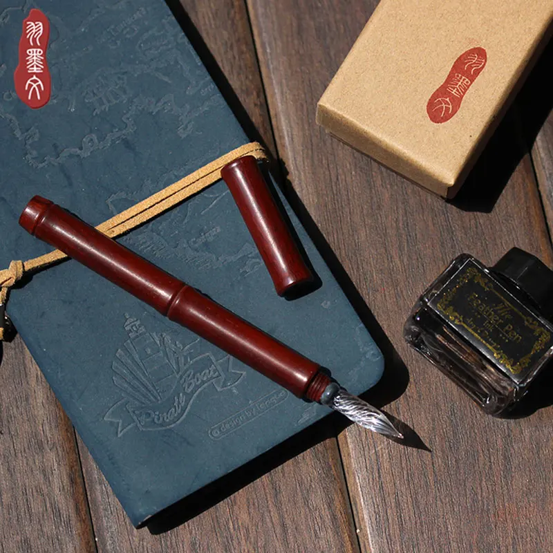 retro-bamboo-handle-dip-pen-set-bamboo-handle-ink-pen-with-gift-box