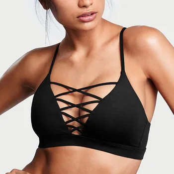 Female Sexy Sports Bra Crisscross Front Back New Active Yoga Running Wear Gym Bra Women Vest Seamless Crop Tops 1