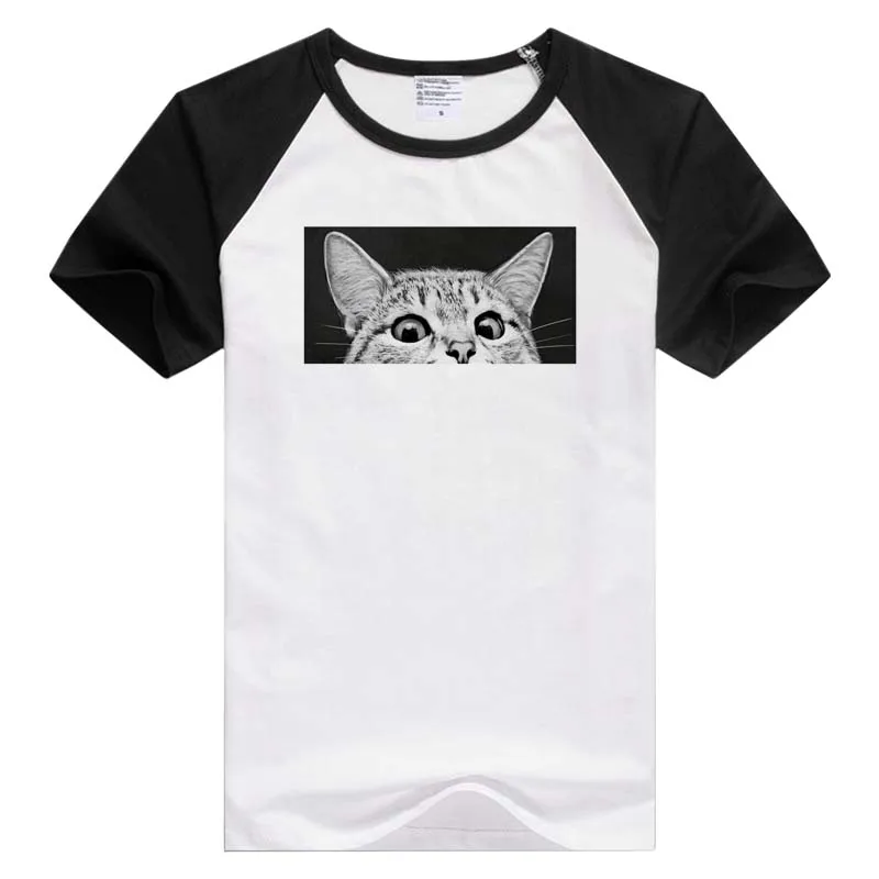 Повседневная мужская и женская футболка Voyeur cat meow с коротким рукавом удобная