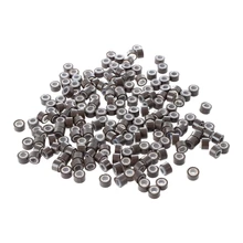 200 шт 5 мм средние коричневые силиконовые выложенные мини кольца со звеньями бусины для I Tip скрепленные перьевые накладные волосы