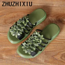 ZHUZHIXIU-Hotsale,2018 summer new style women's genuine leather slippers, flower slippers and thick bottom women's slippers ZHUZHIXIU-Hotsale,2018 summer new style women's genuine leather slippers, flower slippers and thick bottom women's slippers