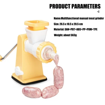 

Household Portable Manual Meat Grinder Chopper Stainless Steel Kitchen Tools Food Processor Mincing Grinder Machine
