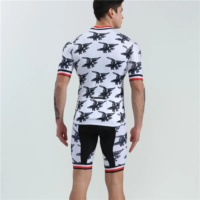 Men white eagle triathlon suit bretelle ciclismo 2019 cycling team bike jersey set hombre breathable cycling clothes bicicleta