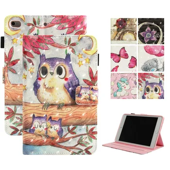 

Funda For Apple iPad Mini 1 2 3 4 (7.9 inch) Fashion 3D Print Pattern Leather Flip Wallet Case Cover Silicone Coque Skin Stand
