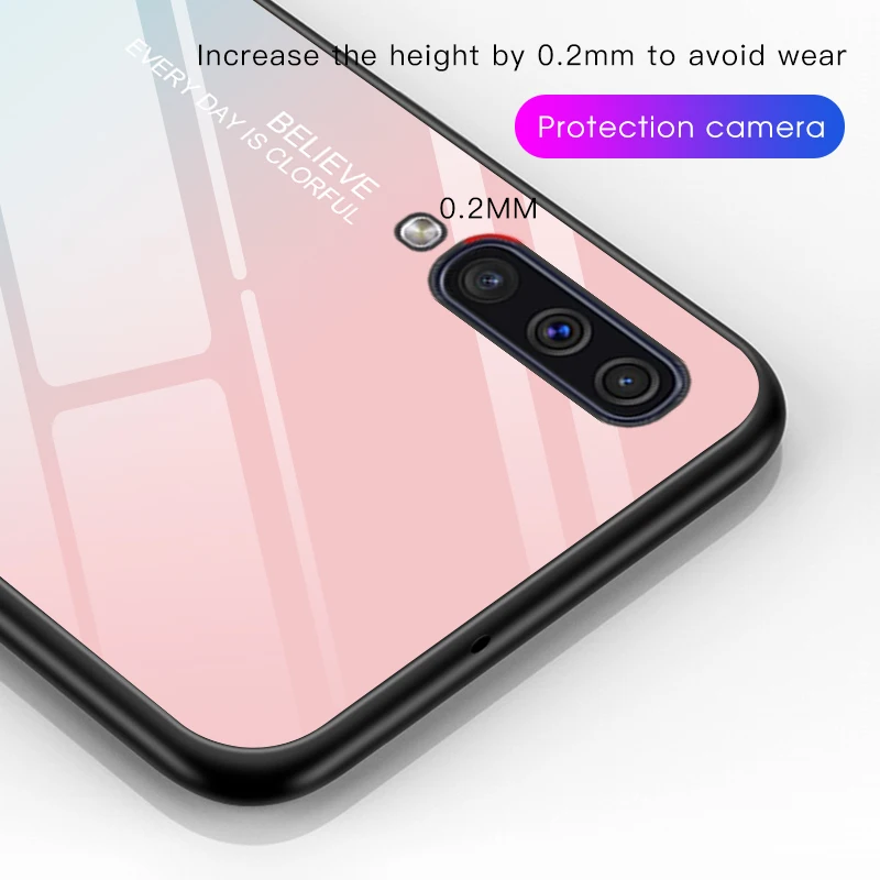 Чехол из закаленного стекла с роскошным рисунком для Samsung Galaxy A50 A70 A30 M20 A20 A10 мягкий