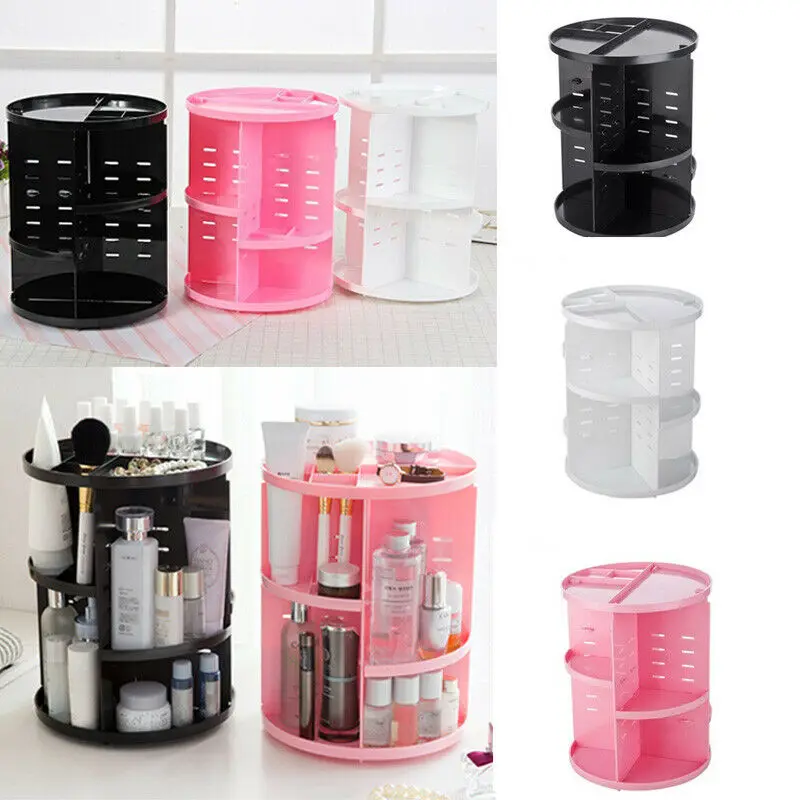 

Fashion 360 Degree Rotating Makeup Organizer Multi-Function Jewelry Cosmetic Storage Box