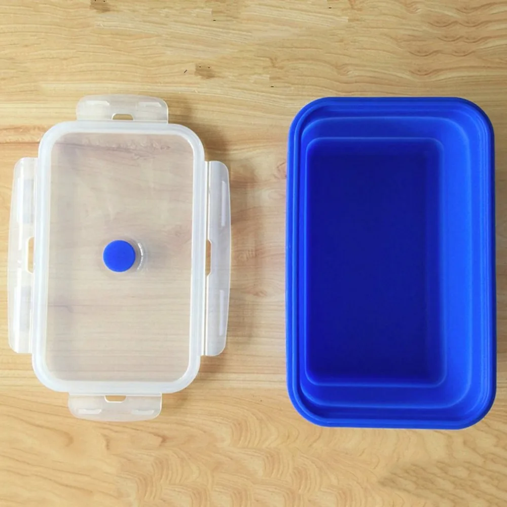 Практичный красочный складной силиконовый Ланч-бокс экологичный портативный размер детский пищевой контейнер для микроволновой печи печь отточить Ланч-бокс