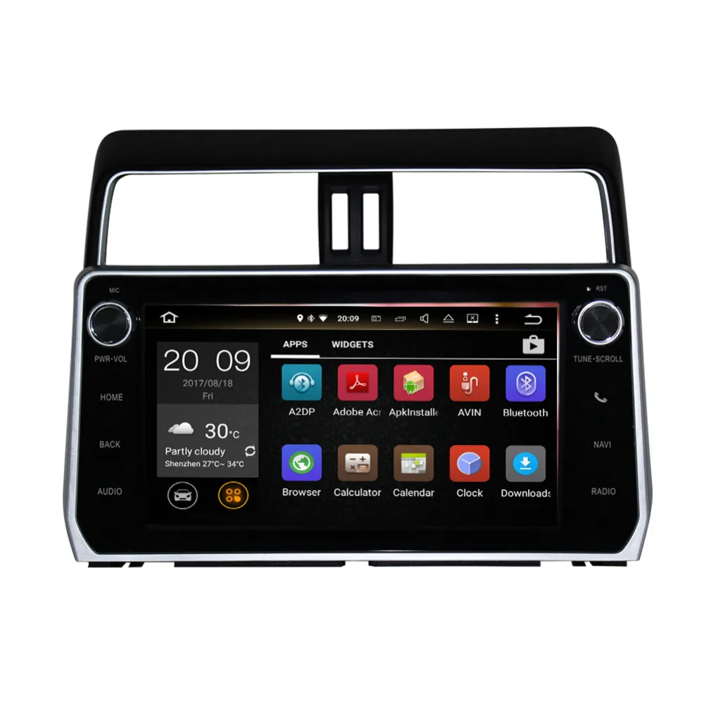 Excellent 10.1 Inch IPS Screen 4GB+32GB Android Car GPS Radio Head Unit with Bluetooth For Toyota Prado/Prado 150 2018 Up Wifi OBD DAB+ 3