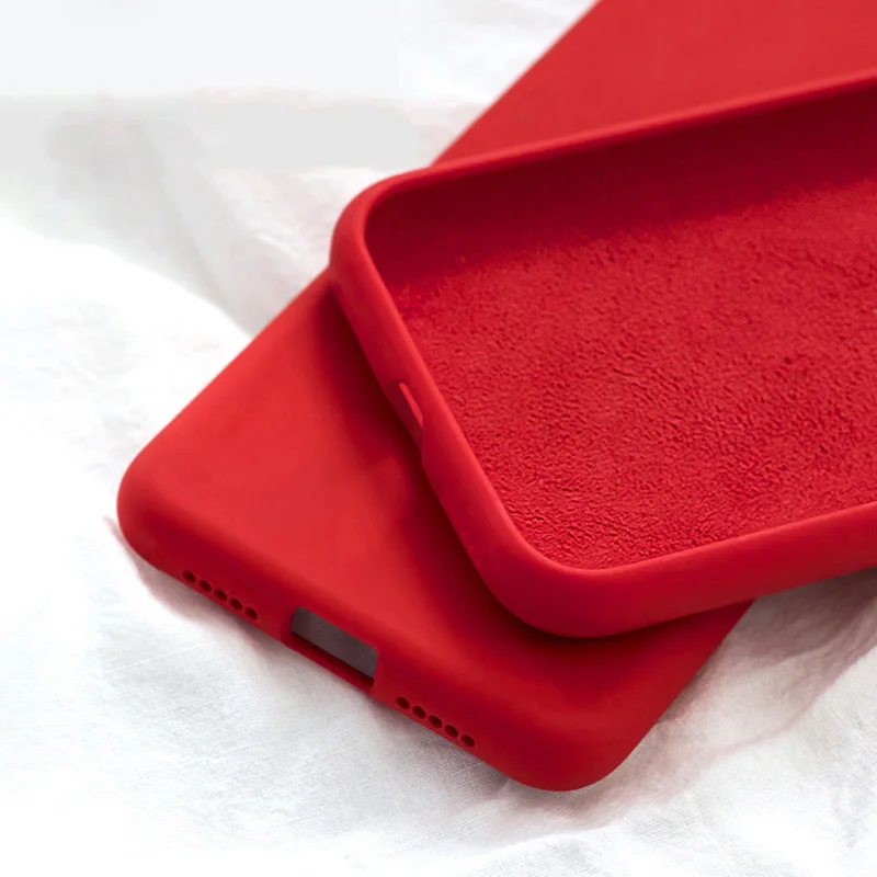 

Ottwn Candy Color Plain Phone Case For iPhone 6 6S 7 8 Plus X XR XS Max Liquid Silicone Cases For iPhone 7 Soft TPU Back Cover