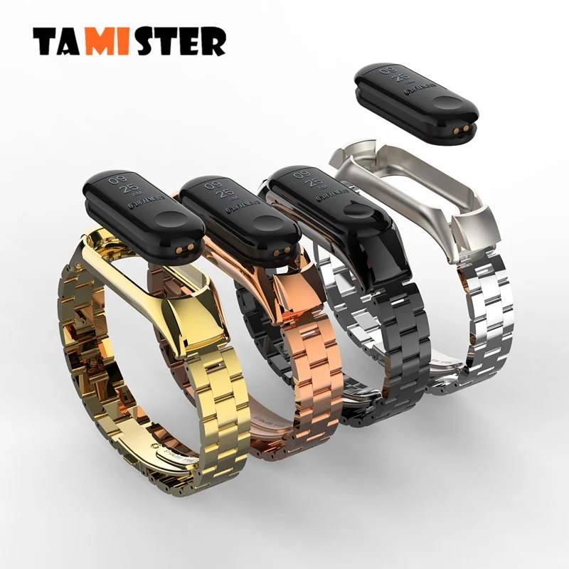 

For Mi Band 3 Strap Stainless Steel Wrist Strap For Xiaomi Mi 3 Fitness Sports Band Metal WristBand For MiBand 3 Smart Bracelet
