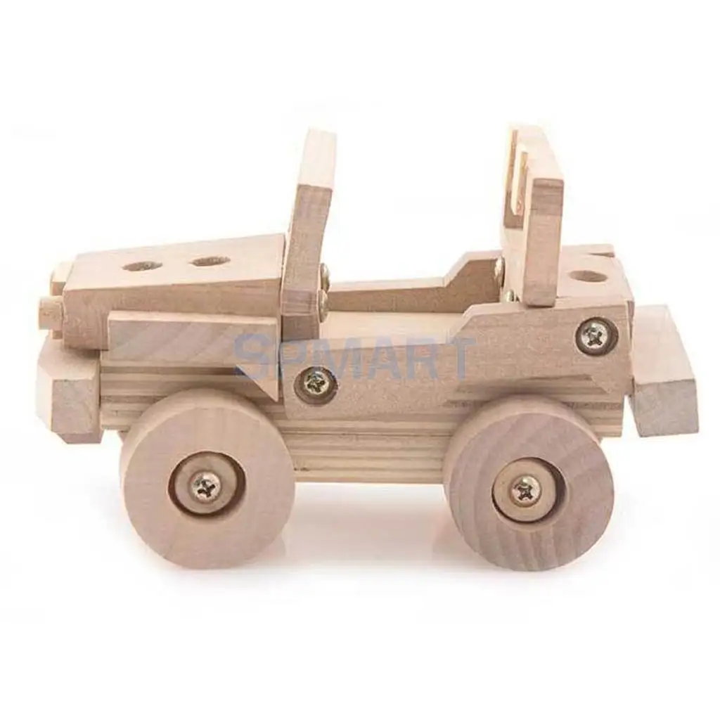 Wooden DIY Assembly Motorcycle Car Truck Vehicles Model Puzzles Building Kits Kids Children Educational Toys Creative Gifts