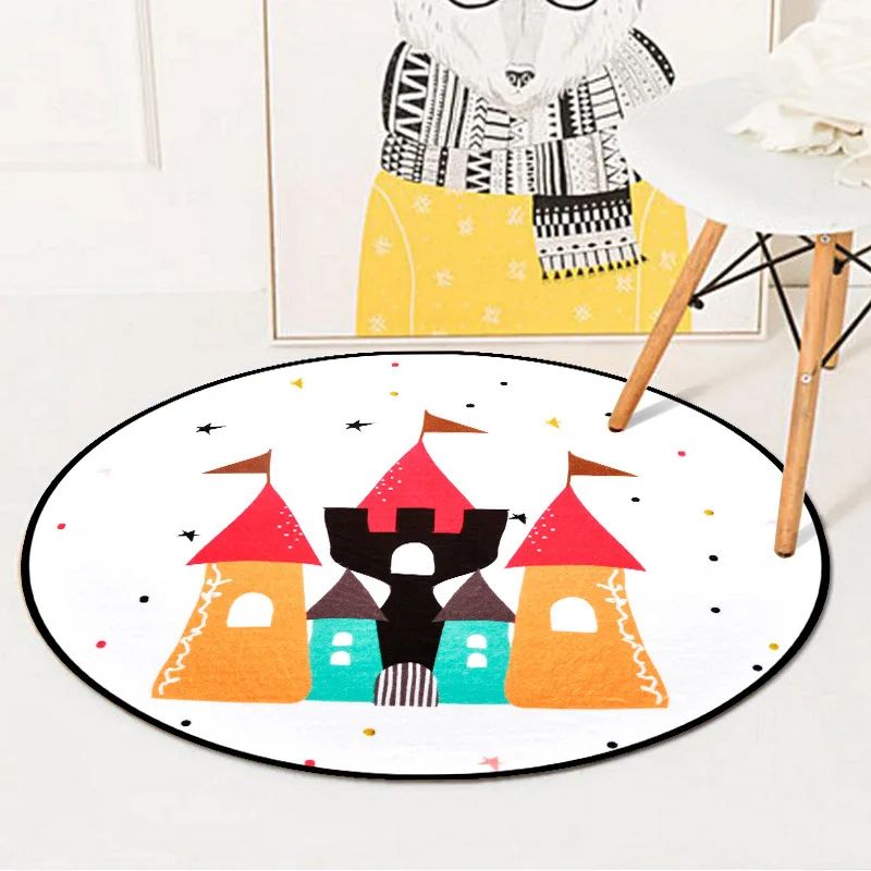 Cartoon Animal Kids Room Play Tents Carpet Owl/Cat/Baby Bedroom Anti-skid Crawling Carpets Living Room Coffee Table Floor Mats