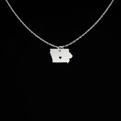 

Iowa Necklace Any Words Can Be Customed High Quality Copper Iowa Jewelry Best Gift For Men And Women YP4089