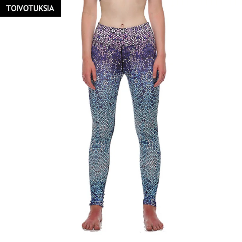 TOIVOTUKSIA New Women Sport Leggings Print Running Pants