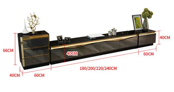 Чайный столик черный/белый гостиная ТВ монитор Стенд mueble stalinite Золотой шкаф из нержавеющей стали + ТВ стол + журнальный центральный стол