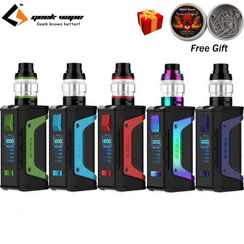 Promo  Original Geekvape Aegis Legend Kit With 200W Mod Vape and 4ml Sub Ohm Tank eCigarette Aegis Legend 