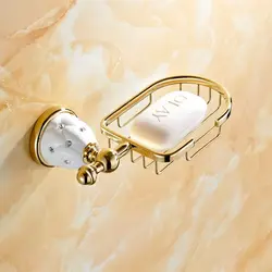 2016 Аксессуары для ванной комнаты, качество Медь золото Мыло корзина/Мыло контейнер, роскошный Европейский Дизайн Мыло держатель