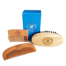 LAOCCCROSS щетка для бороды и набор расчесок щетина кабана усы для лица щетка для волос для мужчин средства ухода за бородой может выгравированный логотип