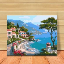 MOLEK картина маслом по номерам европейский город пейзаж Картина акриловая Ручная роспись холст настенная картина для гостиной домашний декор