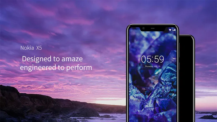 NOKIA X5 3GB RAM 32GB ROM Helio P60 MTK6771 2.0GHz Octa Core 5.86 Inch 2.5D HD+ Full Screen Dual Camera Android 8.1 4G LTE Smartphone