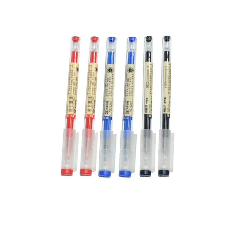 6 Pcs/lot Style 0.35mm Gel Pen Black Blue Ink Pen Maker Pen School Office student Exam Writing Stationery Supply