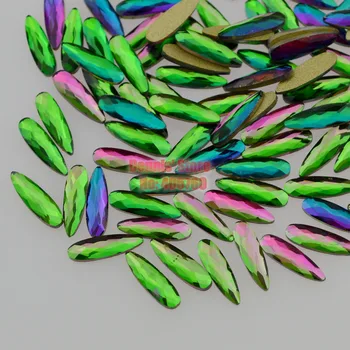 

100PCS Nail Glitter Multi-colored Melon Seed Shapes Acrylic Diamond Facets Nail Art Rhinestones Gems Decorations Manicure