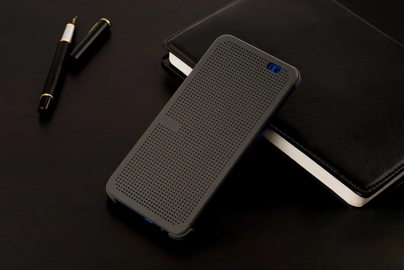 Чехол для телефона HTC ONE M9 DOT VIEW с функцией сна/пробуждения черный/оранжевый/серый