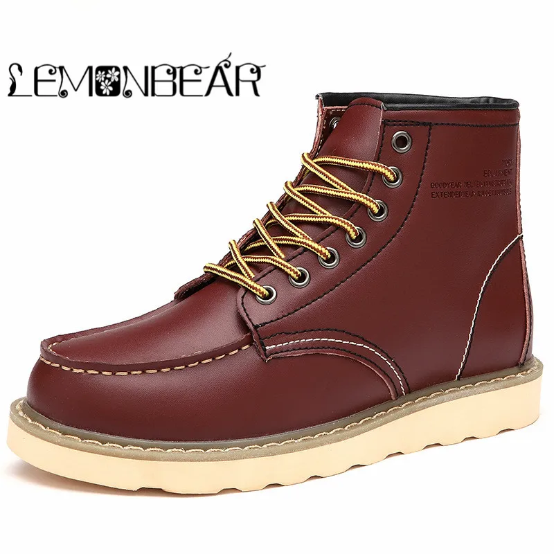 New Autumn Winter Men Boots Vintage Style Men Shoes Casual Fashion High-Cut Lace-up Warm Hombre Leather work Martin combat boots цена New Autumn Winter Men Boots Vintage Style Men Shoes Casual Fashion High-Cut Lace-up Warm Hombre Leather work Martin combat boots цены онлайн