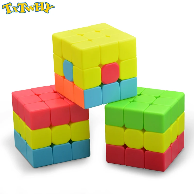 

3X3X3 Unicorn Magic Cube Funny Fidget Toys Colorful Cube Unicorn Sandwich Caterpillar Concave Cube Pudding Plastic